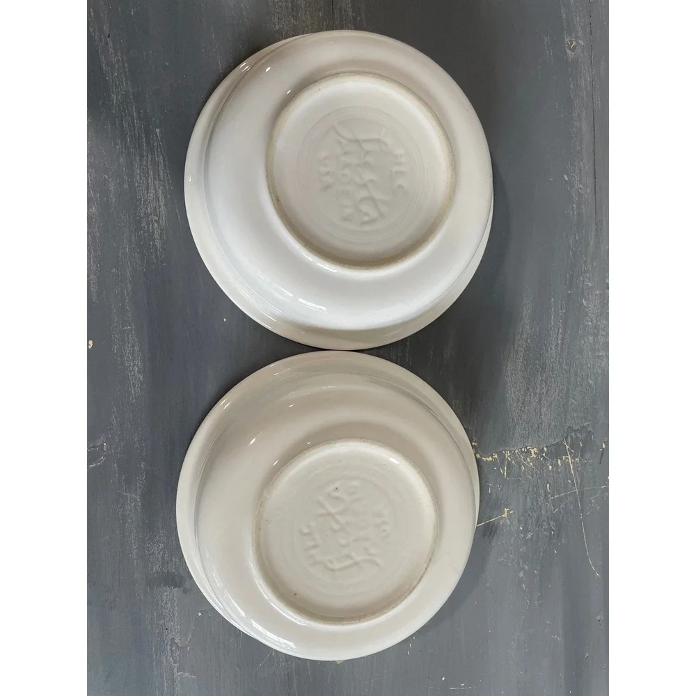 (2) Vtg Fiesta White Cereal Soup Bowls Homer‎ Laughlin China Co 7